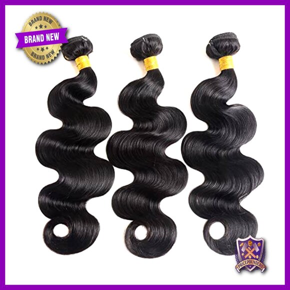 Brazilian Body Wave Human Hair Extensions 3 Bundles 16 18 20 Inch